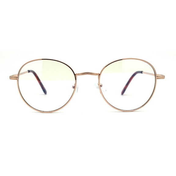 Classic 90s Metal Rim Round 100% Blue Light Flitering Computer Glasses Gold