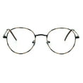 thumbnail image 1 of Classic 90s Metal Rim Round Clear Lens Eye Glasses Frame Black Tortoise, 1 of 3