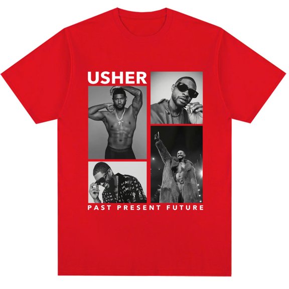 Classic 90s Music Inspired Graphic Tee, Soft Cotton Casual Unisex Shirt Hiphop, Graphic Tee Gift, Music RnB Singer Shirt RED