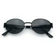 thumbnail image 1 of Classic 90s Oval Metal Rim Thick Mid Temple Fashion Sunglasses All Black, 1 of 8
