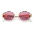 thumbnail image 1 of Classic 90s Oval Metal Rim Thick Mid Temple Fashion Sunglasses Gold - Purple, 1 of 7