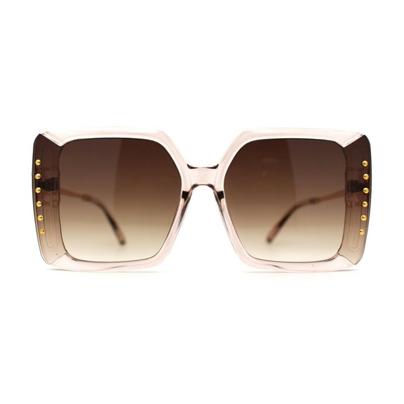 Classic 90s Rhinestone Womens Bejeweled Butterfly Sunglasses Beige Brown