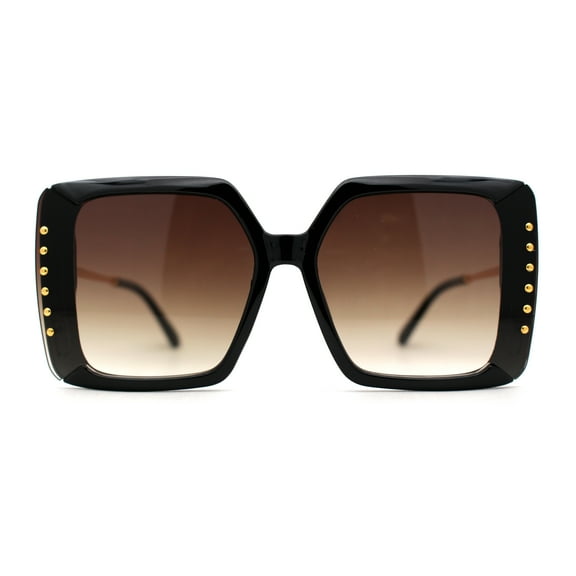 Classic 90s Rhinestone Womens Bejeweled Butterfly Sunglasses Black Brown