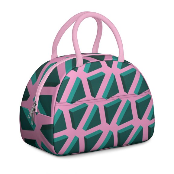 Classic Abstract Lunch Box – Minimalist Color Blocks with Retro Artistic Flair, Leakproof and Durable Tote Bag for Women on the Go