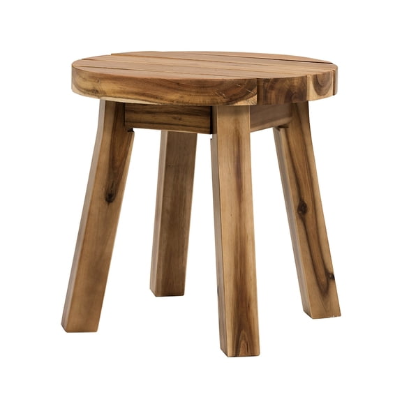 Classic Acacia Wood 16" Round Table - Add Charm to Basement