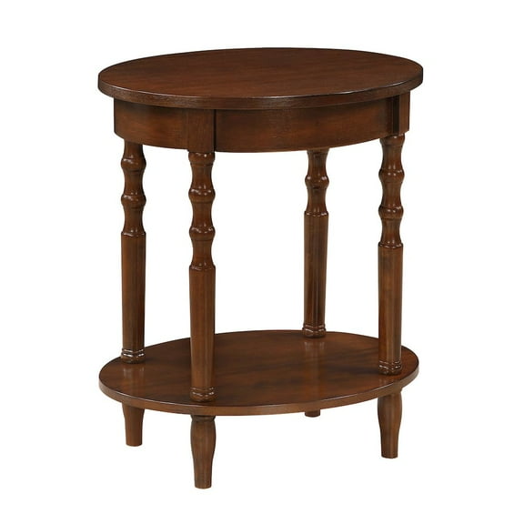 Classic Accents Brandi Oval End Table with Shelf in Espresso Wood Finish