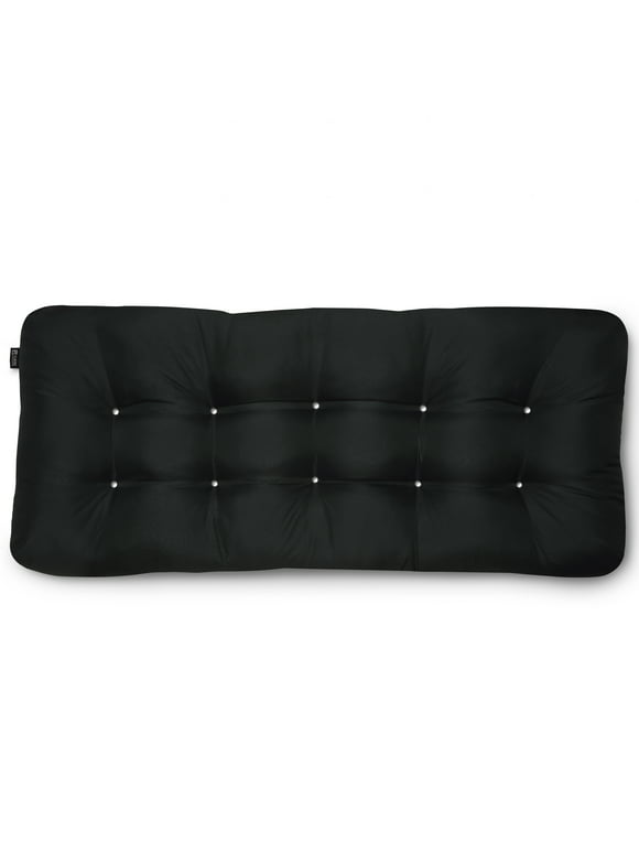 Classic Accessories 18" x 42" Black Rectangle Bench Outdoor Seating Cushions with Water Resistant Material