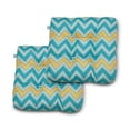 thumbnail image 1 of Duck Covers Water-Resistant 19 x 19 x 5 Inch Indoor Outdoor Seat Cushions, Real Teal Chevron, 2-Pack, 1 of 7