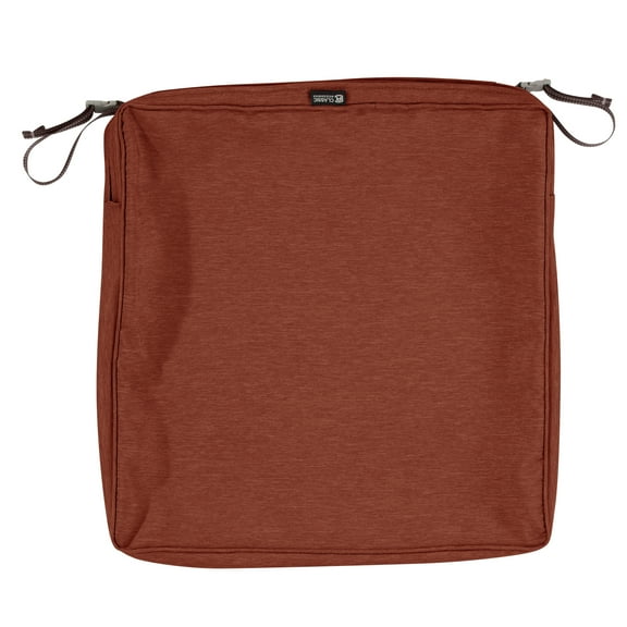 Classic Accessories 20"x20"x2" Red Patio Cushion Slipcover, Montlake