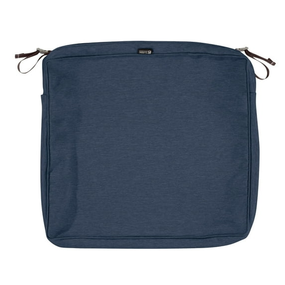 Classic Accessories 21"x19"x3" Blue Patio Cushion Slipcover, Montlake