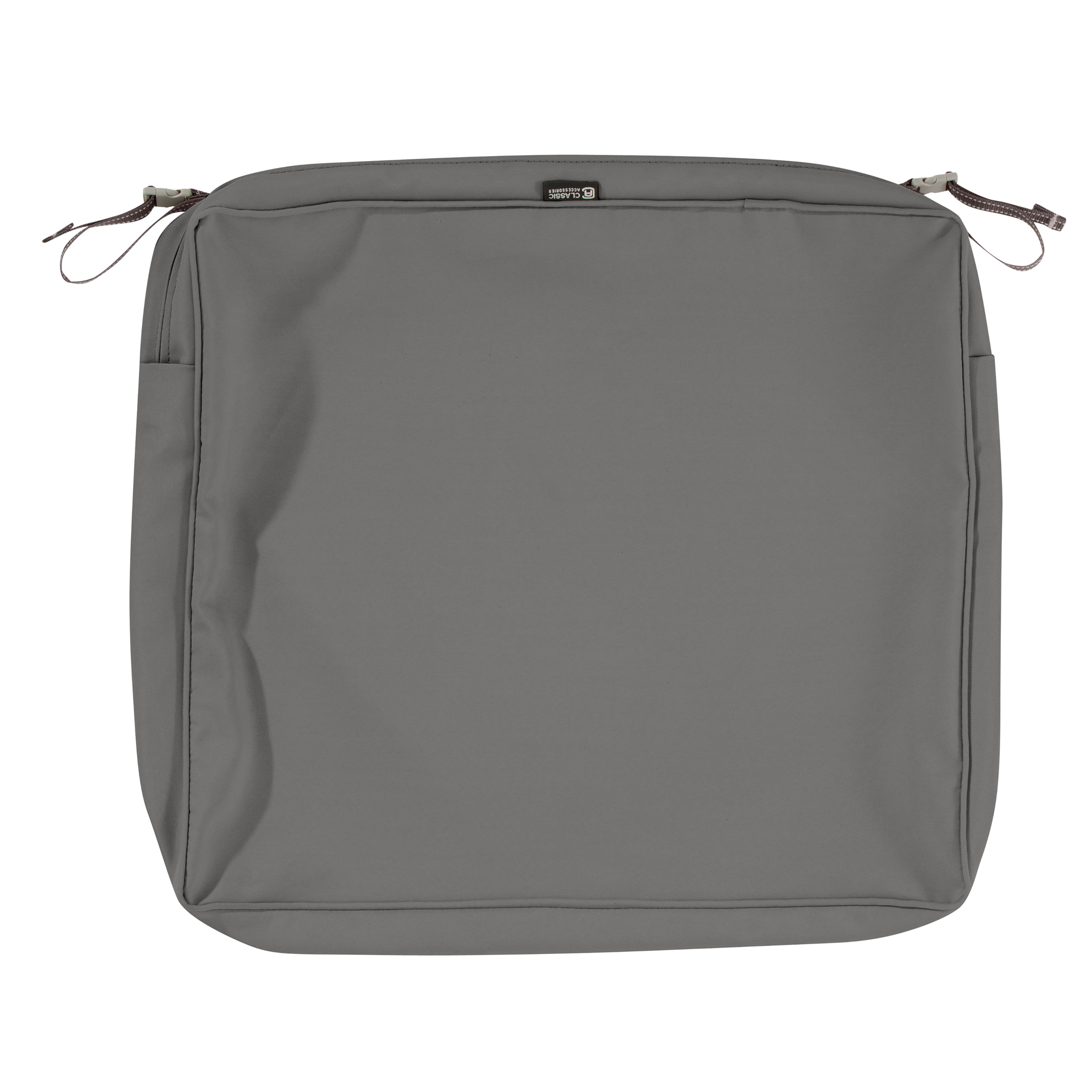 Light Charcoal Gray Water-Resistant Patio Seat Cushion Slip Cover
