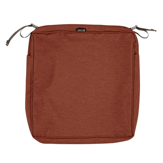 Classic Accessories 21"x21"x3" Red Patio Cushion Slipcover, Montlake