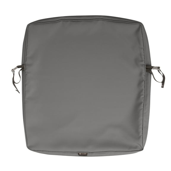 Classic Accessories 21"x23"x2" Charcoal Patio Cushion Slipcover, Montlake