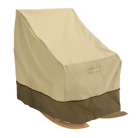 Classic Accessories 32" x 40" x 39" Beige and Brown Rectangle Patio Chair Cover