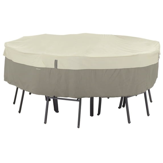 Classic Accessories Belltown 55-252-011001-00 Patio Round Table and Chair Cover, Medium, Grey