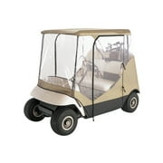 Classic Accessories Fairway 2-Person Golf Cart Cover - Travel 4-Sided Golf Cart Enclosure, 83"L x 40"W, Tan