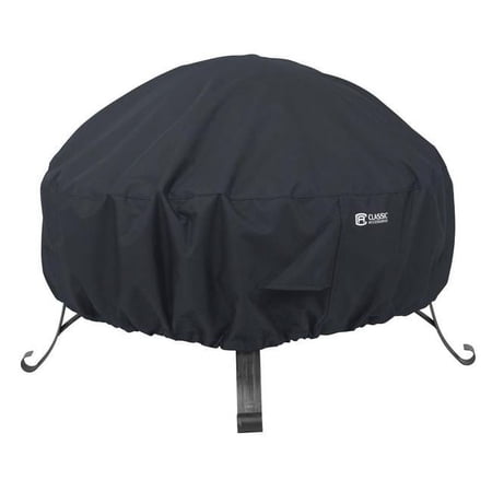 Classic Accessories Full Coverage Fire Pit Cover - Large, Round , Black