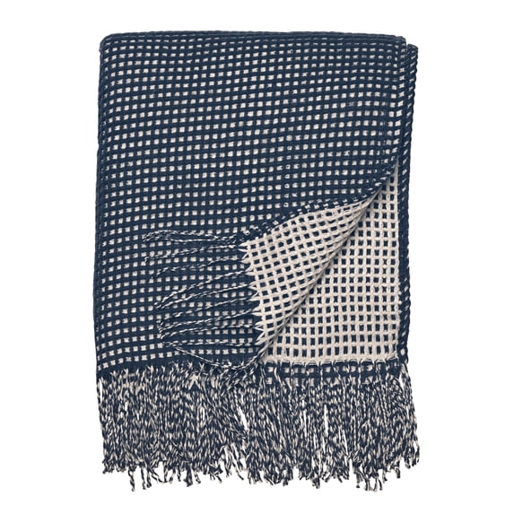 Classic Accessories Indoor/Outdoor Reversible Throw Blanket, 66" x 59", Indigo