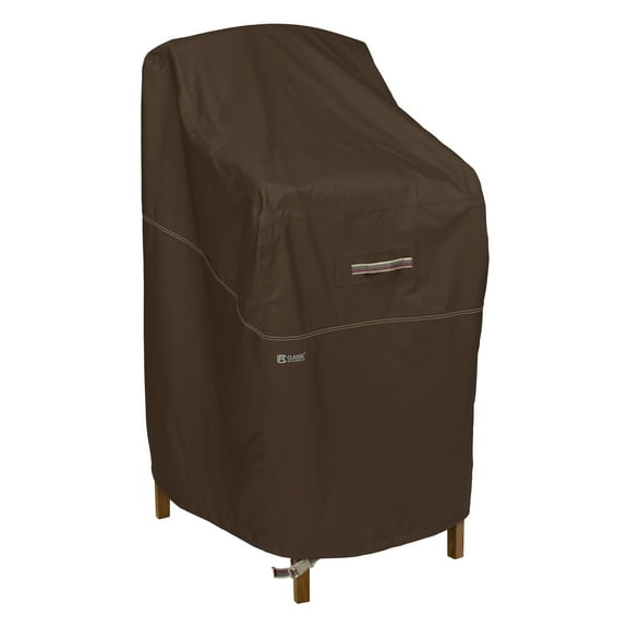 Classic Accessories Madrona Waterproof 26 Inch Bar Height Chair Cover, Dark Cocoa