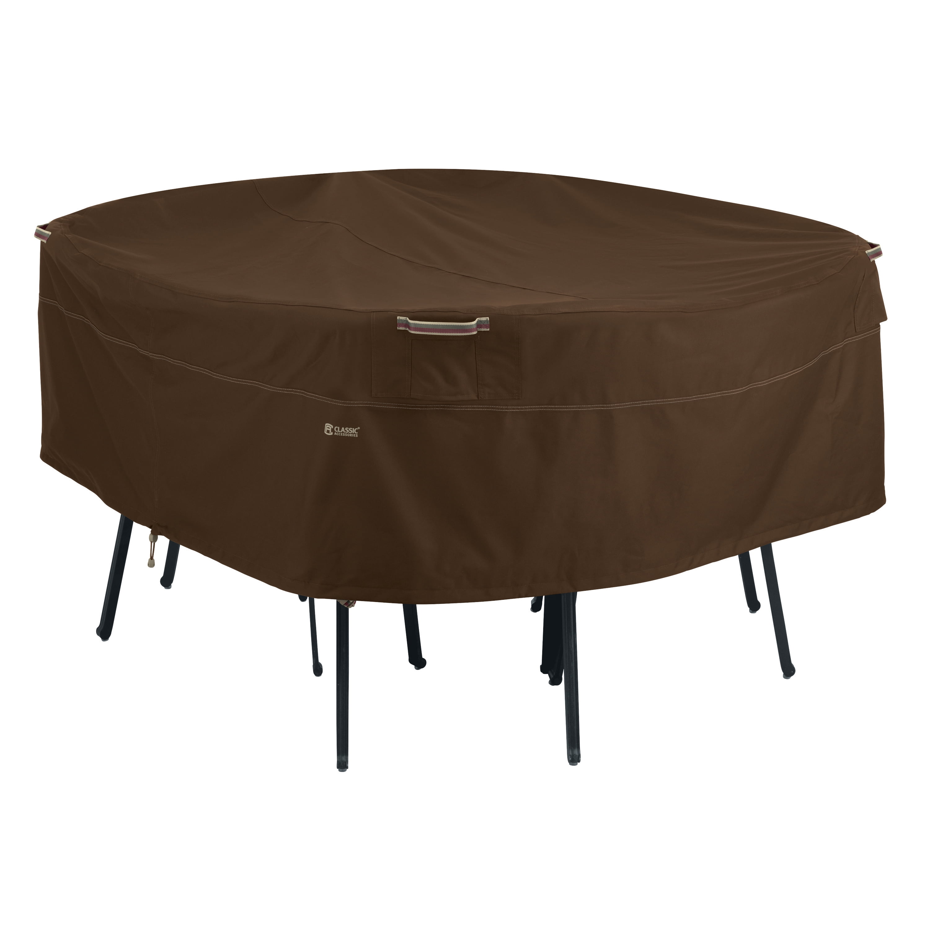 Classic Accessories Veranda Round Patio Table Chair Set Cover with Umbrella Hole Water Resistant Patio Set Cover Small Walmart
