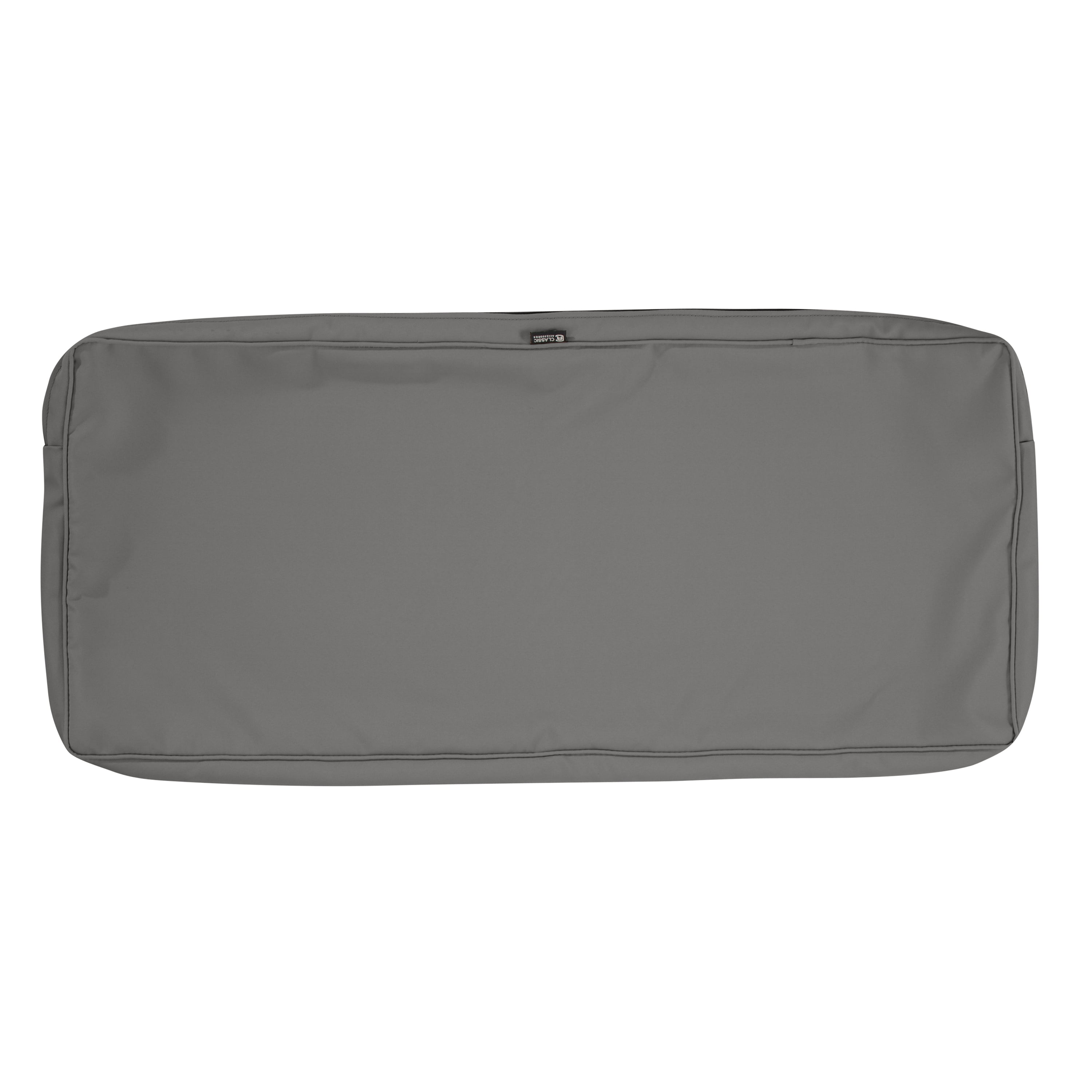 Light Charcoal Grey 48" Weather-Resistant Patio Bench Cushion Cover