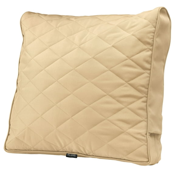 Classic Accessories Montlake FadeSafe Patio Chair/Loveseat Back Quilted Cushion, 21 x 20 x 4 Inch, Chamomile