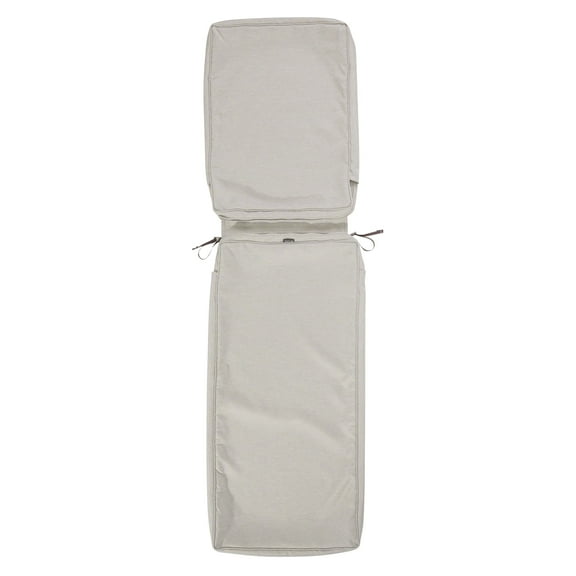 Classic Accessories Montlake FadeSafe Water-Resistant 72 x 21 x 3 Inch Patio Chaise Lounge Cushion Cover, Heather Grey