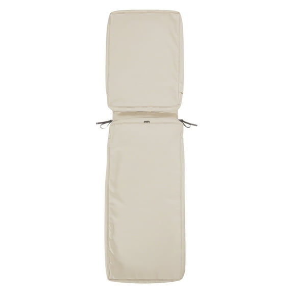 Classic Accessories Montlake FadeSafe Water-Resistant 72 x 21 x 3 Inch Patio Chaise Lounge Cushion Cover, Antique Beige