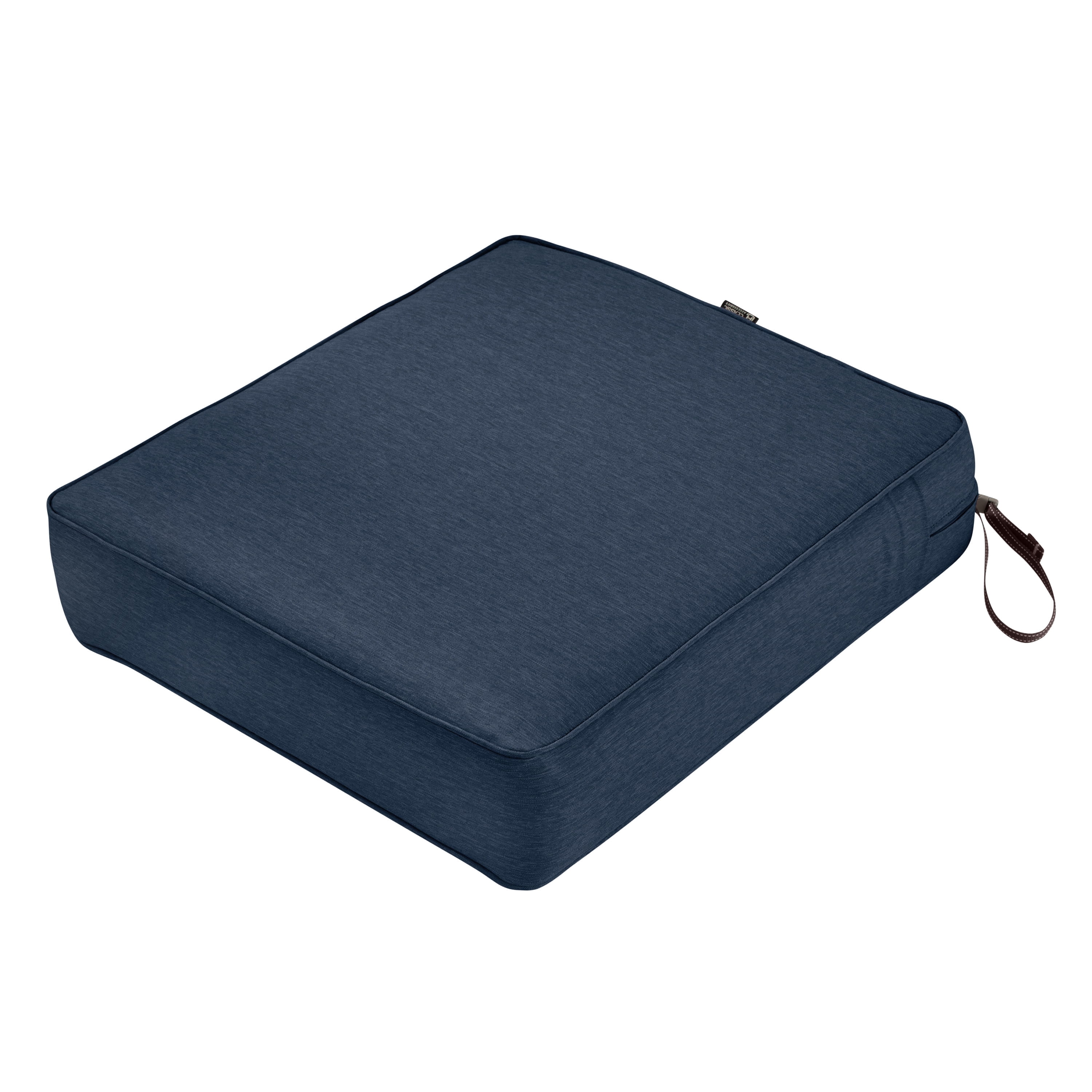 Classic Accessories Montlake FadeSafe Rectangular Patio Lounge Seat Cushion - 5" Thick - Heavy Duty Outdoor Patio Cushion with Water Resistant Backing, Heather Indigo Blue, 23"W x 25”D x 5”T