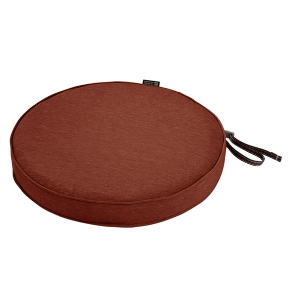 Classic Accessories Montlake FadeSafe Round Patio Dining Seat Cushion - 2" Thick - Heavy Duty Outdoor Patio Cushion with Water Resistant Backing, Heather Henna Red, 15"DIA x 2"T (62-002-HHENNA-EC)