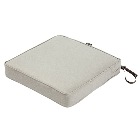 Classic Accessories Montlake FadeSafe Square Patio Dining Seat Cushion - 3" Thick - Heavy Duty Outdoor Patio Cushion with Water Resistant Backing, Heather Grey, 23"W x 23"D x 3"T