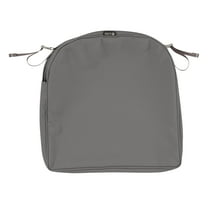Classic Accessories Montlake FadeSafe Water-Resistant 18 x 18 x 2 Inch Contoured Patio Dining Seat Cushion Cover, Light Charcoal