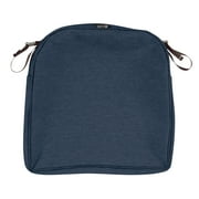 Classic Accessories Montlake FadeSafe Water-Resistant 20 x 20 x 2 Inch Contoured Patio Dining Seat Cushion Cover, Heather Indigo