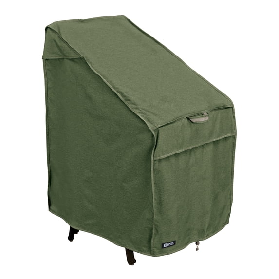 Classic Accessories Montlake FadeSafe Water-Resistant 25.5 Inch Stackable Patio Chairs Cover, Heather Fern
