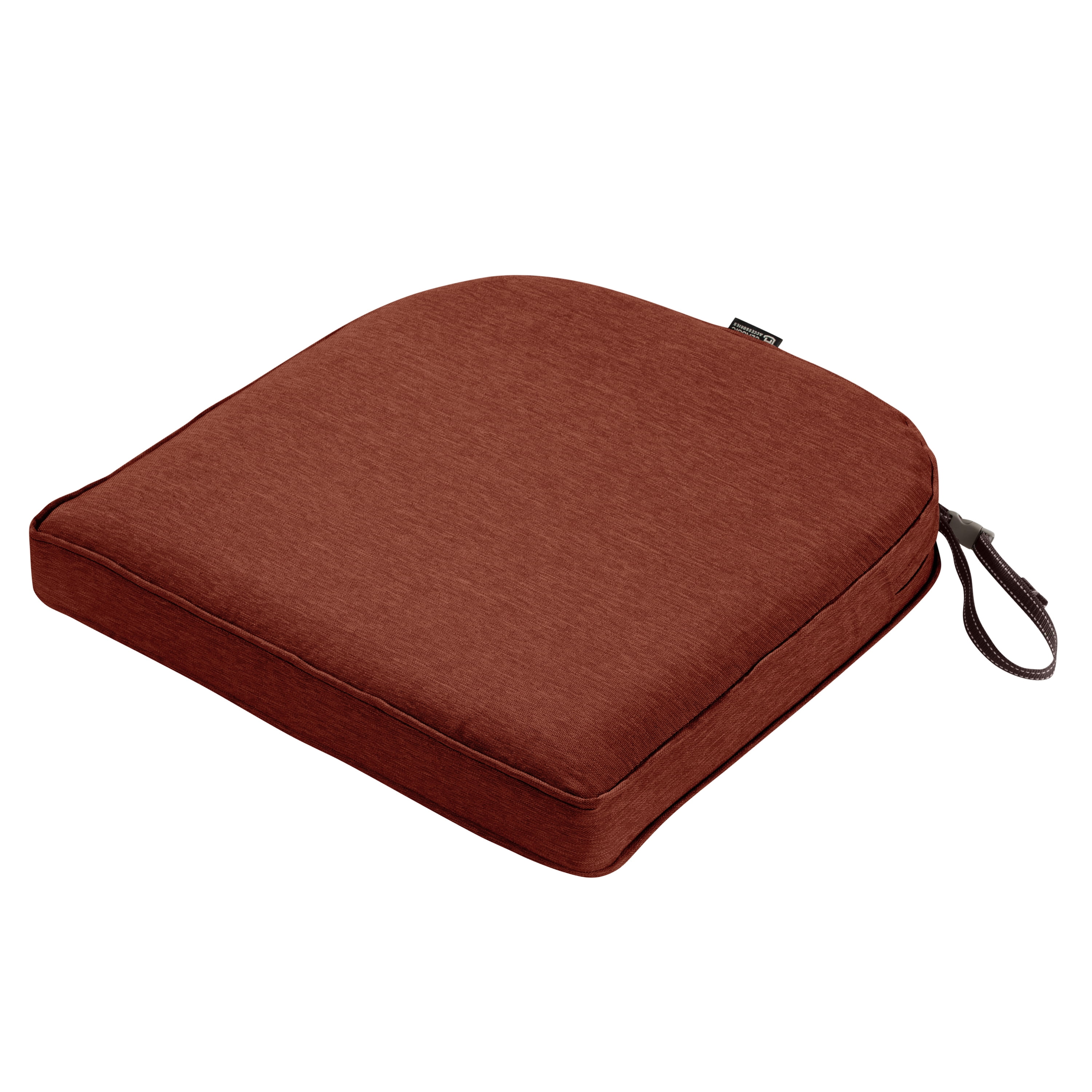 Classic Accessories Montlake FadeSafe Water Resistant Contoured Patio Dining Seat Cushion 18 x 18 x 2 inch Heather Henna Walmart