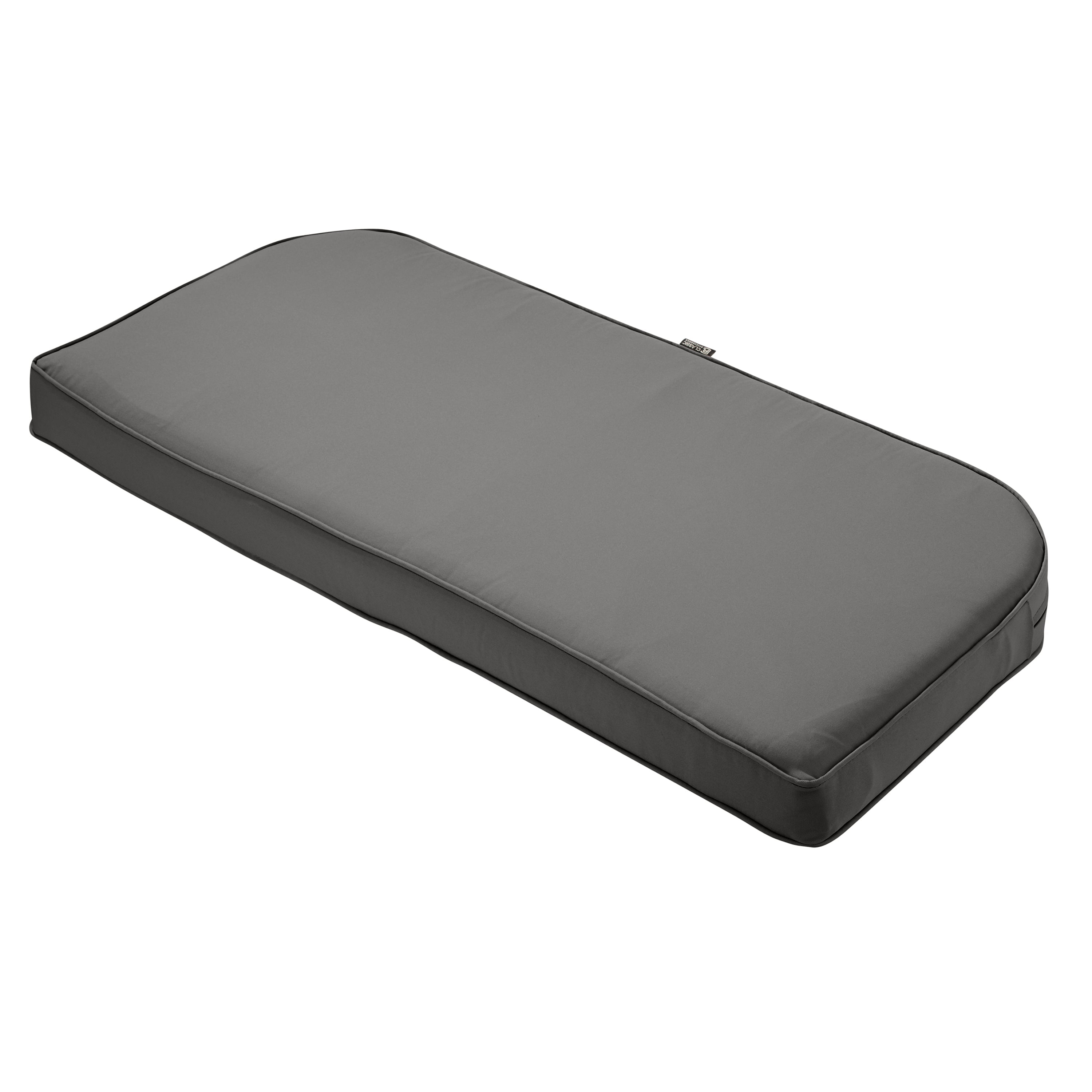 Montlake Light Charcoal Polyester Outdoor Bench Cushion, 41" x 18" x 3"