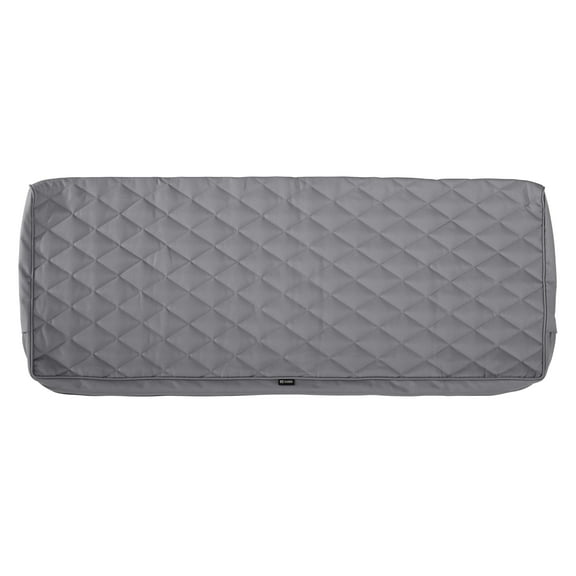Classic Accessories Montlake FadeSafe Water-Resistant Patio Bench/Settee Quilted Cushion Cover, 54 x 18 x 3 inch, Grey