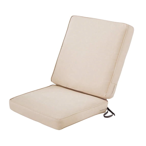 Classic Accessories Montlake FadeSafe Water-Resistant Patio Chair Cushion, 44 x 20 x 3 inch, Antique Beige