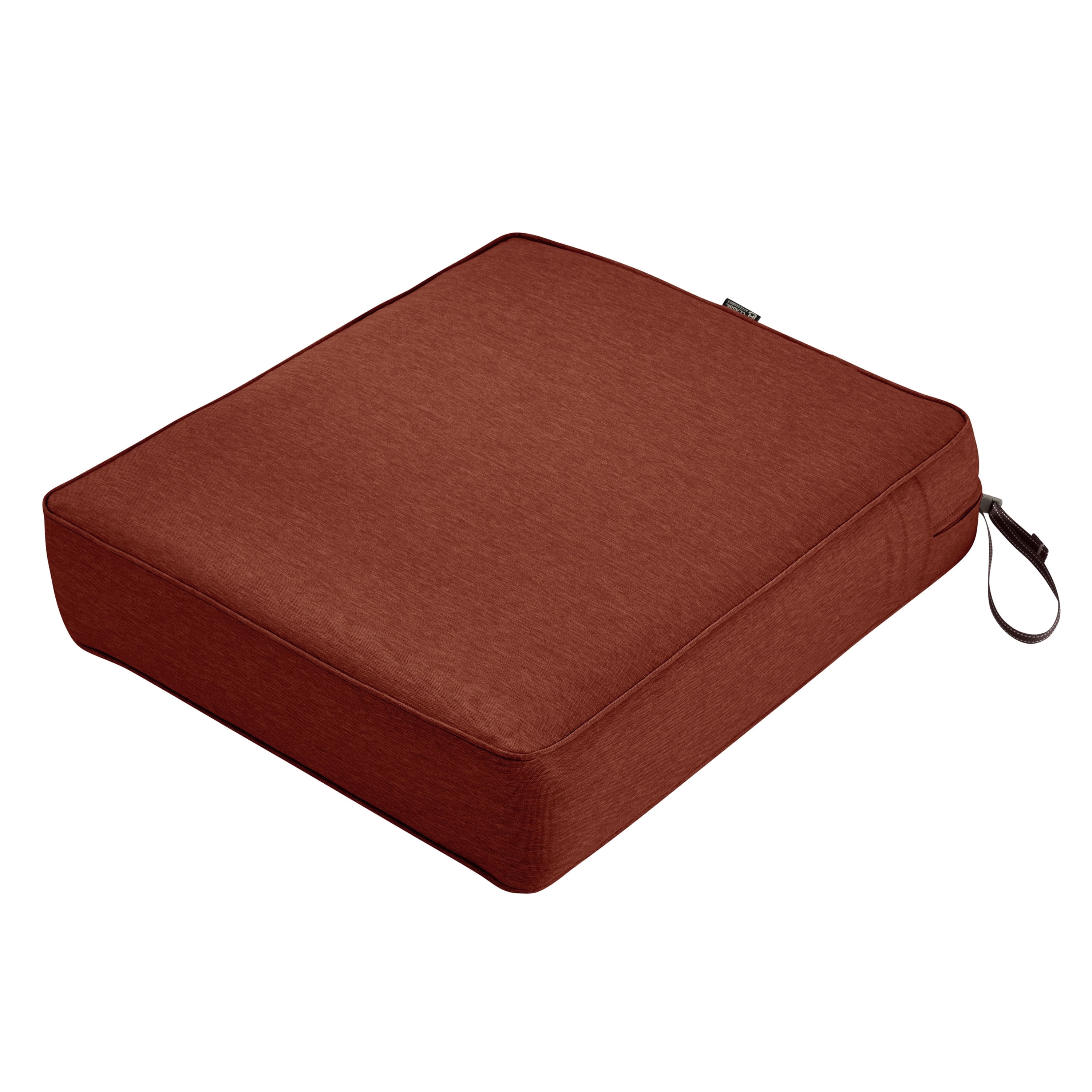 Classic Accessories Montlake FadeSafe Water-Resistant Patio Chair Seat Cushion, 23 x 25 x 5 inch, Heather Henna