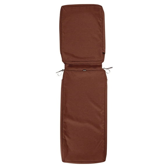 Classic Accessories Montlake FadeSafe Water-Resistant 74 x 23 x 3 Inch Patio Chaise Lounge Cushion Cover, Heather Henna