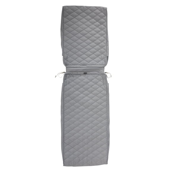 Classic Accessories Montlake FadeSafe Water-Resistant Patio Chaise Quilted Cushion Cover, 80 x 26 x 3 inch, Grey