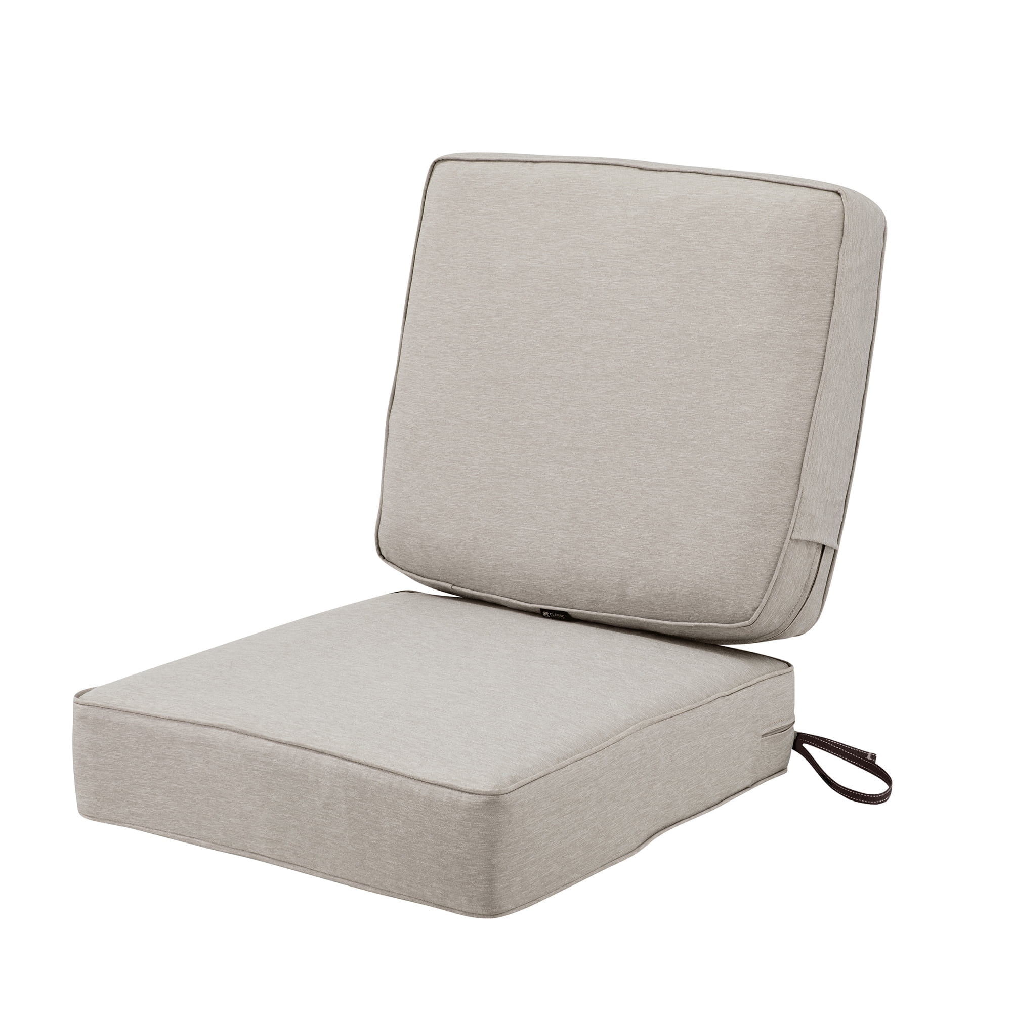 Classic Accessories Montlake FadeSafe Water-Resistant Patio Cushion Set, 21 x 20 x 4 inch, Heather Grey