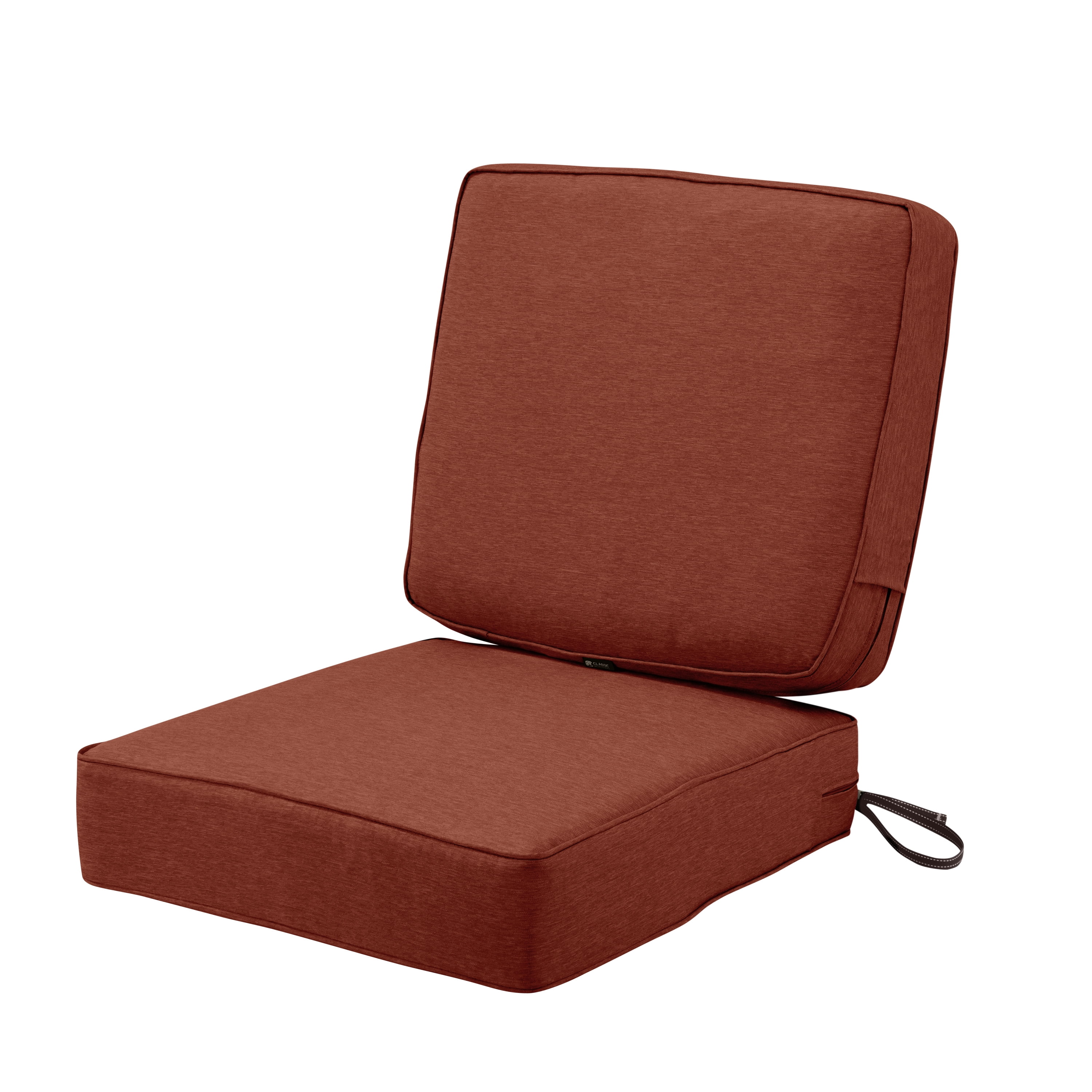 Classic Accessories Montlake FadeSafe Water Resistant Patio Cushion Set 25 x 22 x 4 inch Heather Henna Walmart