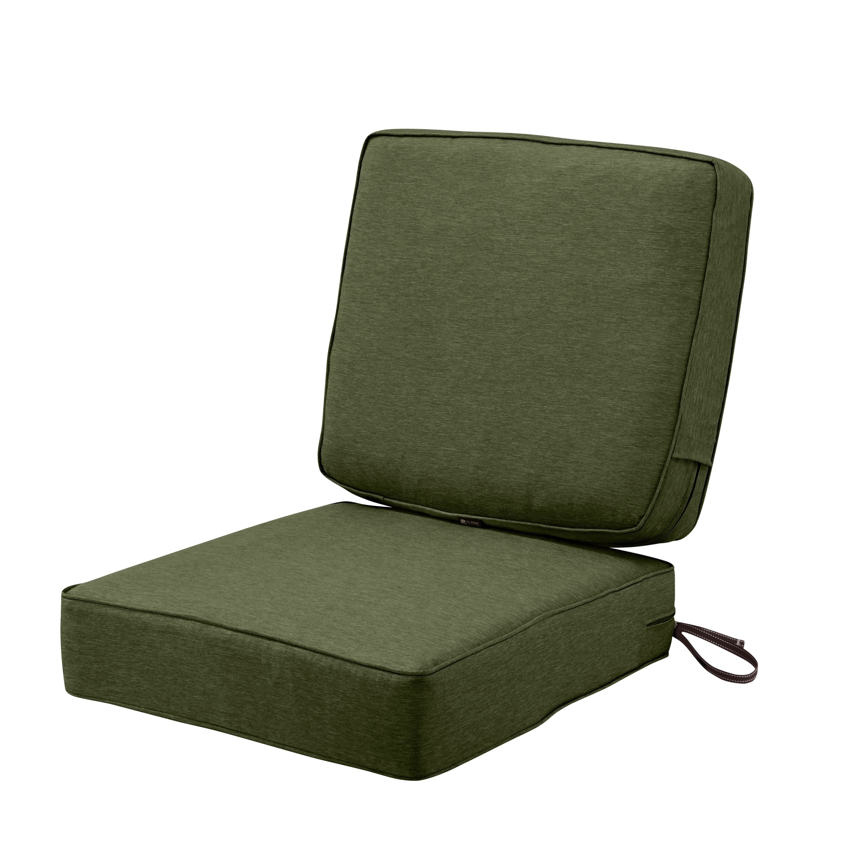 Classic Accessories Montlake FadeSafe Water-Resistant Patio Cushion Set, 25x22x4 in, Heather Fern