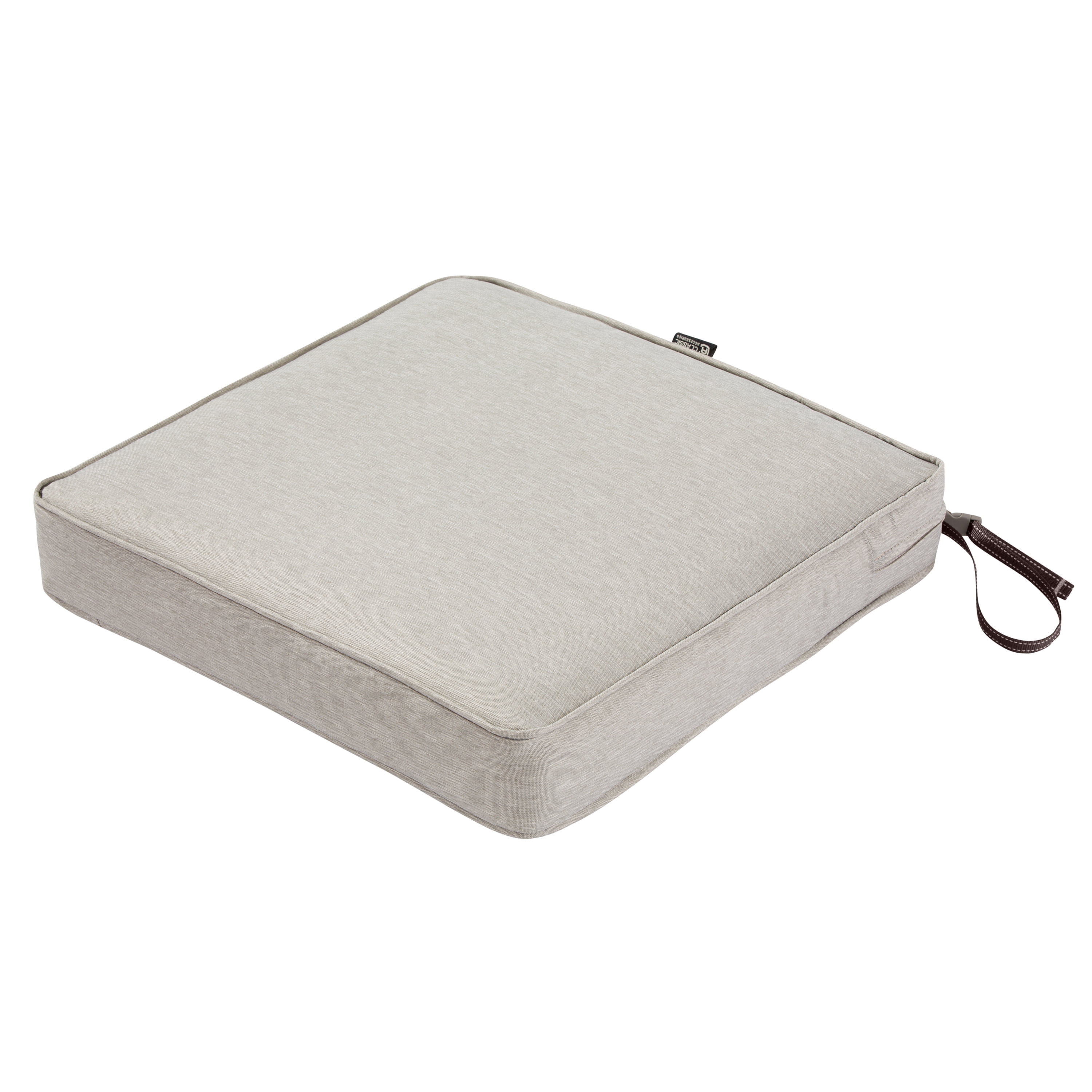 Classic Accessories Montlake FadeSafe Water-Resistant Patio Dining Seat Cushion, 19 x 19 x 3 inch, Heather Grey