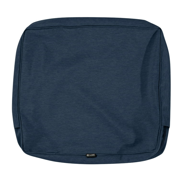 Classic Accessories Montlake FadeSafe Water Resistant Patio Lounge Back Cushion Cover 25 x 15 x 4 Inch Heather Indigo Walmart