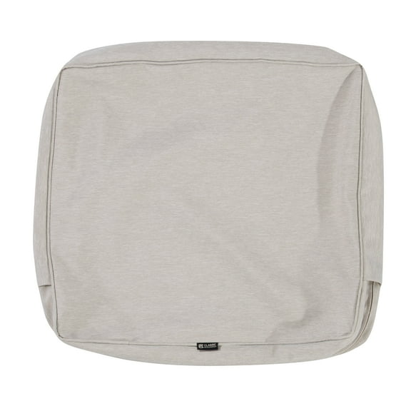 Classic Accessories Montlake FadeSafe Water-Resistant Patio Lounge Back Cushion Cover, 25 x 18 x 4 inch, Heather Grey