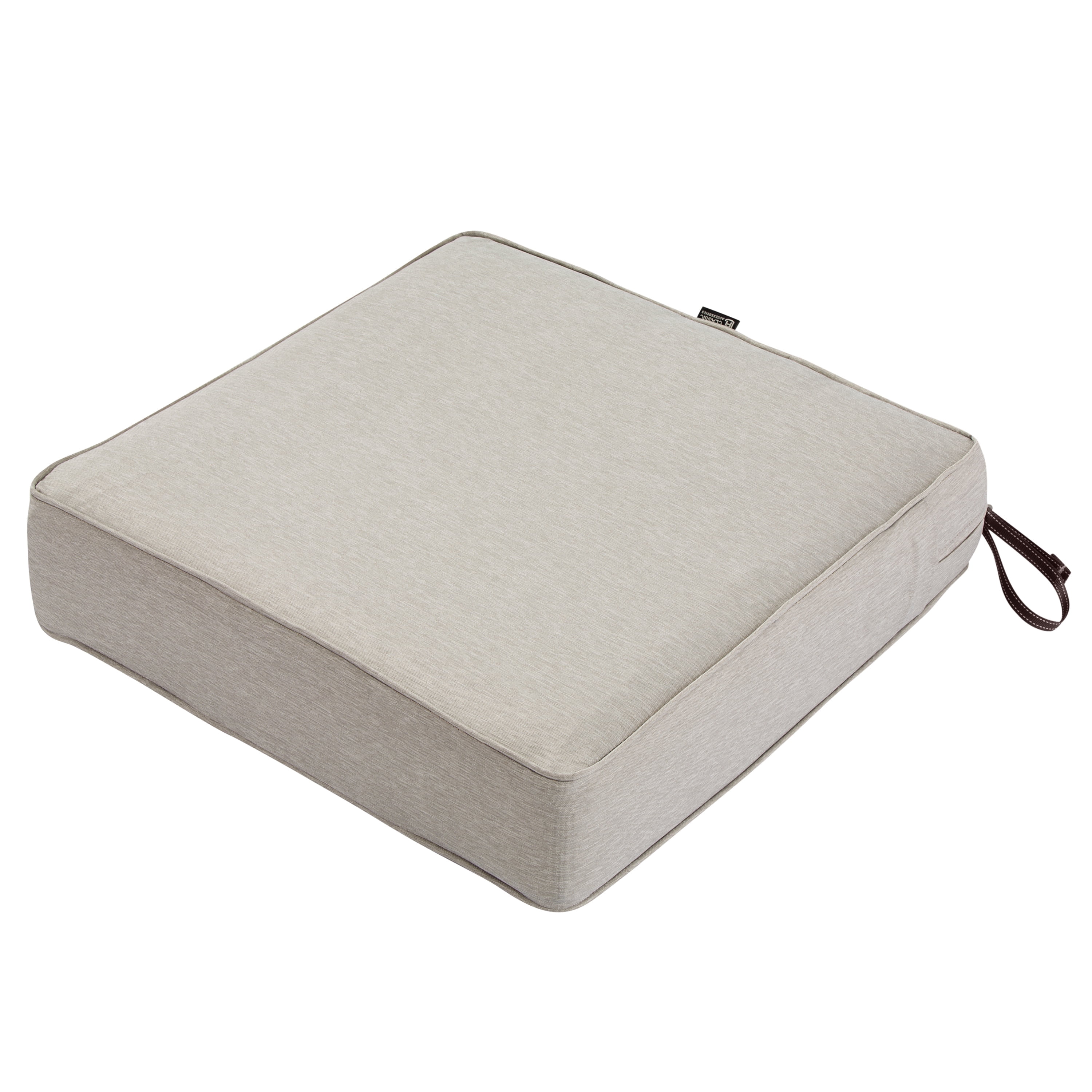 Classic Accessories Montlake FadeSafe Water-Resistant Patio Lounge Chair/Loveseat Cushion, 25 x 25 x 5 inch, Heather Grey
