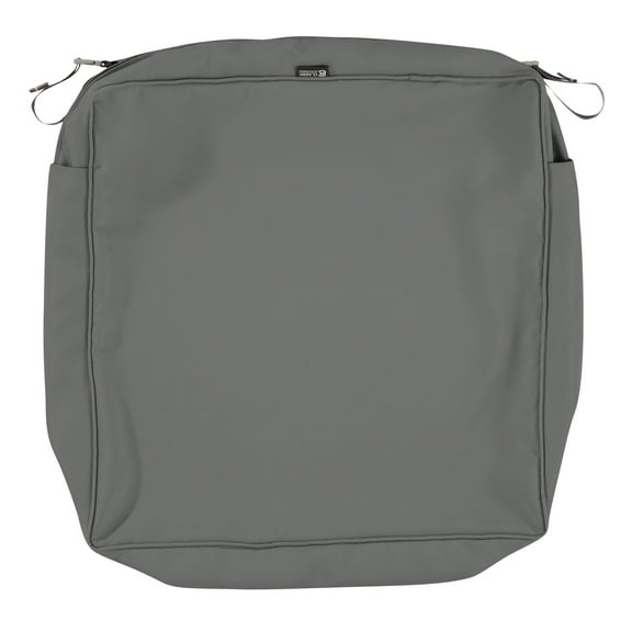 Classic Accessories Montlake FadeSafe Water-Resistant Patio Lounge Chair/Loveseat Cushion Cover, 21 x 19 x 5 inch, Light Charcoal