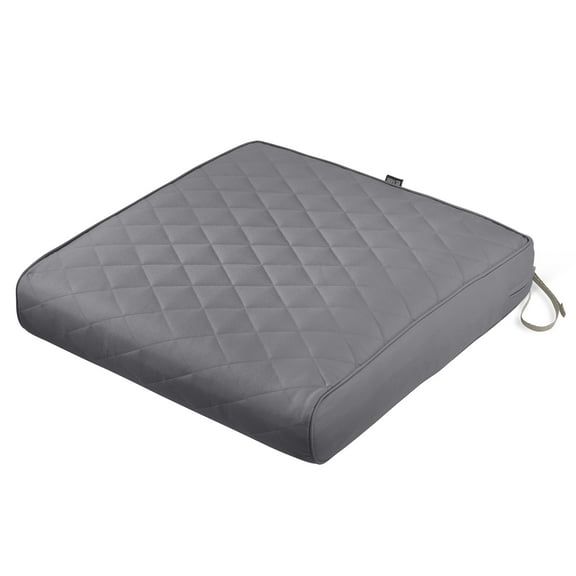 Classic Accessories Montlake FadeSafe Water-Resistant Square Patio Quilted Lounge Cushion, 25 x 25 x 5 inch, Grey